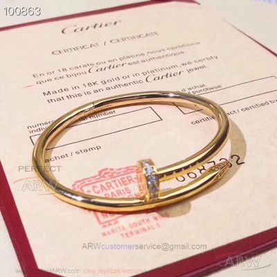 AAA Cartier Juste Un Clou Nail Bracelet Replica - Yellow Gold Diamond